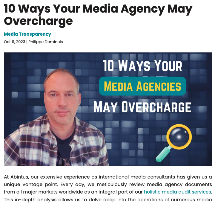Abintus - Media Agency ways for overcharging clients